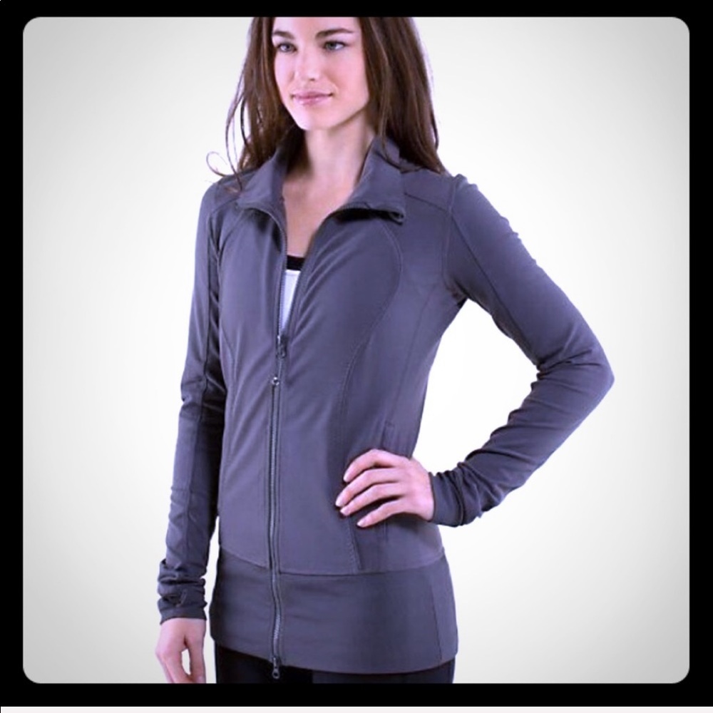 Lululemon nice asana zip up in dark grey 6